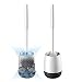 White Toilet Brush and Holder Set, Silicone Bathroom Toilet Bowl Brush Set, No Scratch Soft Toilet Cleaner Brush