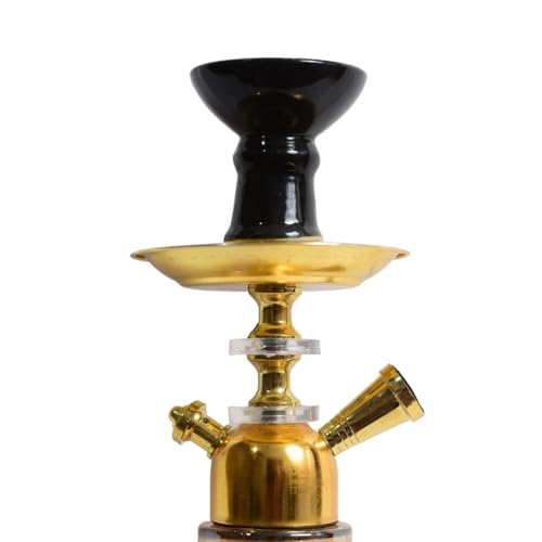 Image of Premium Glass hookah set + accessories only (0% Tobacco & Nicotine), 40 cm Height (Gold Cutie 12 Inch)
