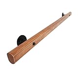 LSMK Handrail Non-Slip Wooden Handrail Stair Rail, Indoor Outdoor Steps Railing/Wall Mount Banister/