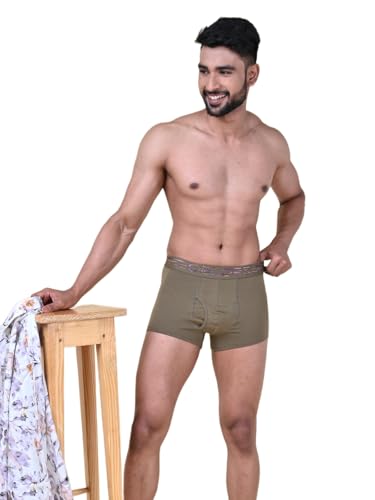 Image of Rupa Colors Solid Trunk for Men, Cotton Blend, Outer Elastic, Regular Fit, Pack of 1