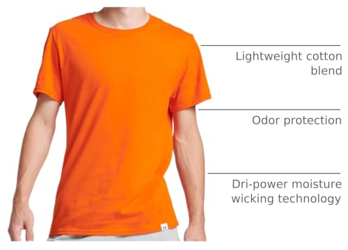 Image of Russell Athletic Mens Dri-Power Short Sleeve Tees, Moisture Wicking, Odor Protection, UPF 30+, Sizes S-4x