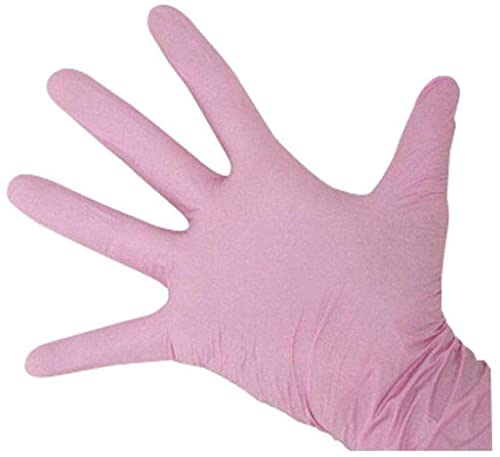 Guantes de nitrilo sin polvo rosa XS Covetrus con aloe vera, 100 unidades