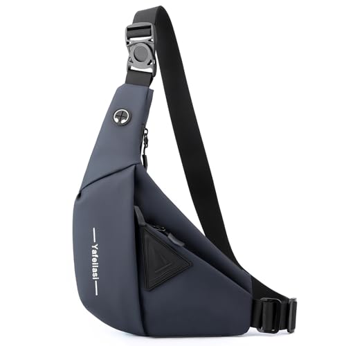 VARLIVOO Hombre Sling Bag Bolsos de Hombro Bolsos Cruzados Bandolera Bolsa de Pecho Antirobo Crossbody Bolsa Senderismo Ciclismo Viajar Deportes al Aire Libre Impermeable Poliéster