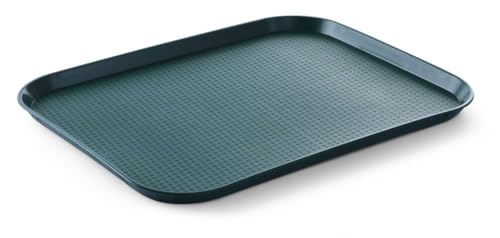 HENDI Bandeja de Servicio, Grande, Rectangular, Multiusos, resiste hasta 80°C, Bandeja para Servir Comida rápida, Bebidas, Fast Food, Bandeja de Cocina, 350x450x(H) 20mm, Verde, Polipropileno