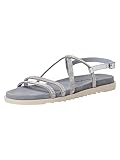 Tamaris Damen Sandaletten, Frauen Sandalen,Freizeitschuhe,offene Schuhe,Strandschuhe,Sommersandalen,bequem,flach,SILVR Glam/Sky,38 EU
