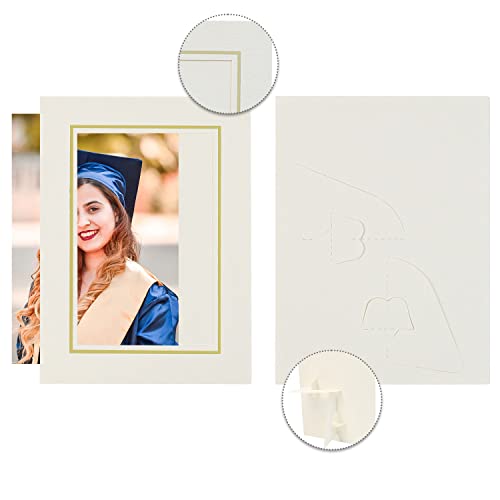Golden State Art, Pack Of 25, 4X6 Paper Picture Frames With Easel, Paper Photo Frame Cards, Diy Cardboard Photo Frame (Ivory With Gold Lining) #TOP3