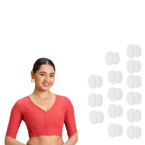 Image of Studio Shringaar Women's Thick Handloom Cotton Plain Side Stretch (Smocked) Readymade Saree Blouse