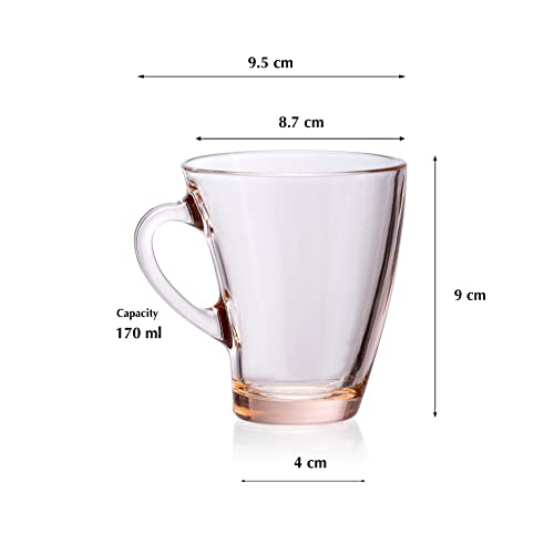 Image of Pasabahce Penguen Mug from House of Pasabahce The Original Pasabahce from Turkey, Pink Transparent Penguen Mugs, 170 ml in Set of 6 Pcs, Perfect fit for Tea /Coffee.
