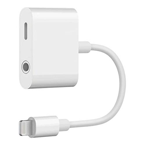 Ber-lLJMCND Headphone Jack Adapter, 3.5 Mm dongle Earphone, Compatible with iPhone 8 / 8Plus iPhone7 / 7Plus iPhone X / 87 iPhone Xs/Xr, charge and Listen to Song-white