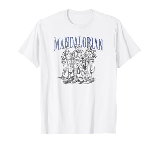 T-shirt Star Wars The Mandalorian noir avec imprimé graphique premium de l'espace