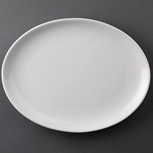 Olympia 2835 Athena Hotelware Oval Coupe Plate - 254x197mm 10x7 3/4" (Box 12), White