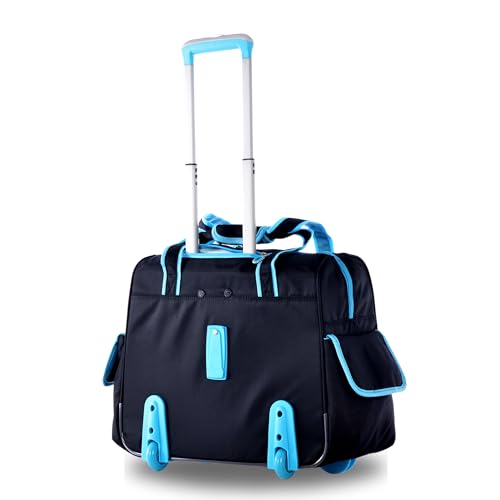 Olympia U.S.A. Deluxe Lightweight Rolling Overnighter Case Overnight Laptop Bag Weekender Travel Carry-On Suitcase Luggage with Wheels and Adjustable Push-Down Handle - Thumbnail 2