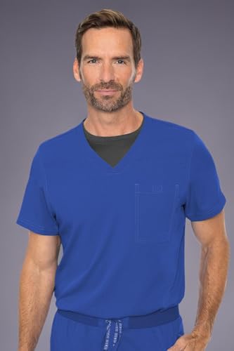 Image of Med Couture Rothwear Touch Scrub Top for Men V-Neck 1 Pocket