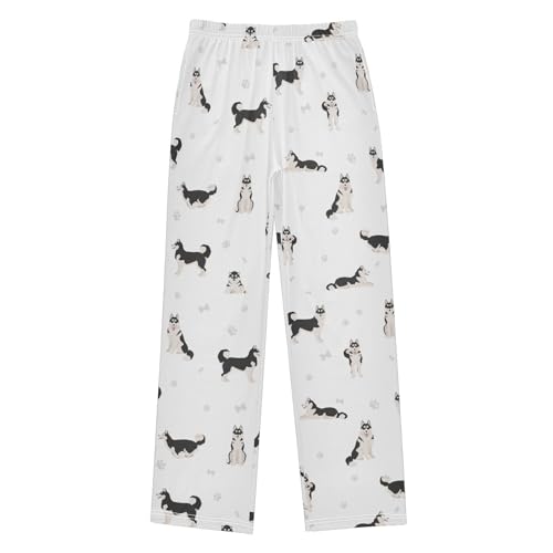 Boys' Pants Cute Dogs Siberian Husky Long Bottoms Jogger Pants Elastic Waist Trousers with Pockets S-XL