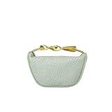 SHAIBR Bolsos De Hombro Paja Playa Media Luna Verano, Bolso Tipo Bombonera para Mujer, Tejidos, Cruzado Informal-Verde