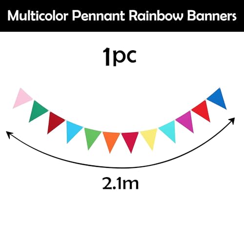Image of Party Propz Colourful Bunting Flags For Decoration - 1 Set of 24 Pcs (2.1 meters) Rainbow Buntings For Decoration | Multicolor Banner for Decoration (Cardstock)