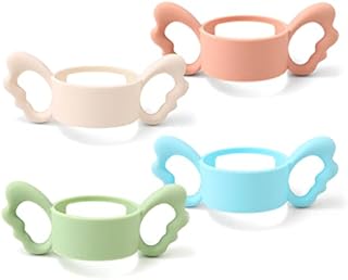 Baby Bottle Handle,RoadLoo 4Pcs Silicone Bottle Handle Baby Feeding Nursing Bottle Holders Easy Grip Bottle Handle Standard Wide Mouth Grip for Baby Feeding Bottle