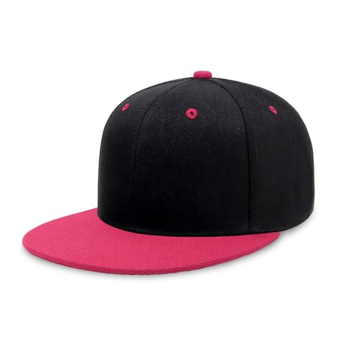 Image of CHOK.LIDS Flat Bill Visor Classic Snapback Hat Blank Adjustable Brim High Top End Trendy Color Style Plain Tone Baseball Cap