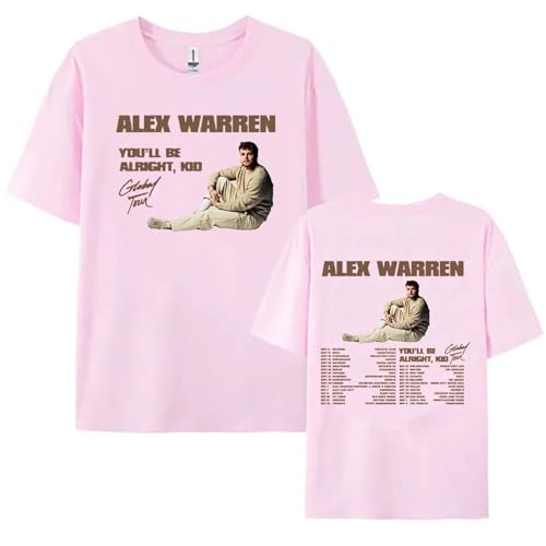 VBPOIYB T-Shirt Short Sleeve Cotton Summer Women Men Al-ex Singer Wa-rr-en Tour Merchandise Round Neck Soft Unisex t-Shirt (Pink,M)
