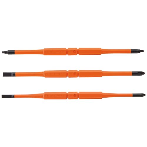 Klein Tools 13157 Insulated Screwdriver Blades, Interchangeable Single-End Replacement Blades for Klein Insulated Screwdrivers, 3-Pack