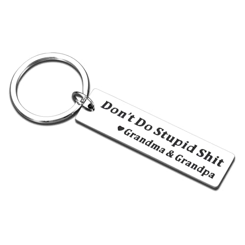 Delujouberst DonT Do Stupid Shit Keychain Dorm Essentials for Guys Teen Boy Girl Early Christmas Gift Ideas for Grandson Granddaughter DonT Do Stupid Sht Keychain Gifts Graduation Gift