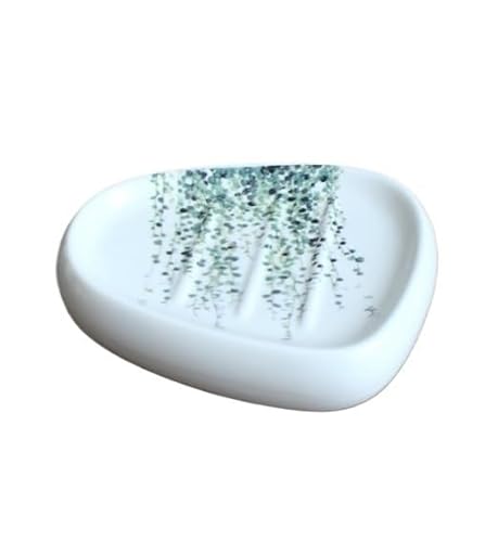 WDXQHY Conjunto de saboneteira e porta-escovas plantas verdes acessórios de casa de banho Set dispensador de sabão/suporte para escova de dentes/copo/saboneteira produtos de casa de banho (Soap Box)