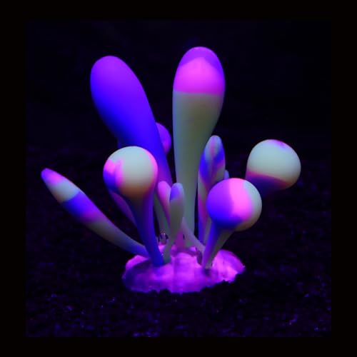 ZtohPyo Glowing Effect Soft Coral Aquarium Fish Tank Decorations Silicone Glow Artificial Ornament...