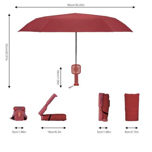 Parapluie pliable coupe-vent rechargeable pour bloquer les UV et la chaleur