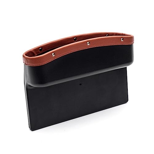 Boîte de rangement cuir marron de luxe Mikinona pour siège de voiture