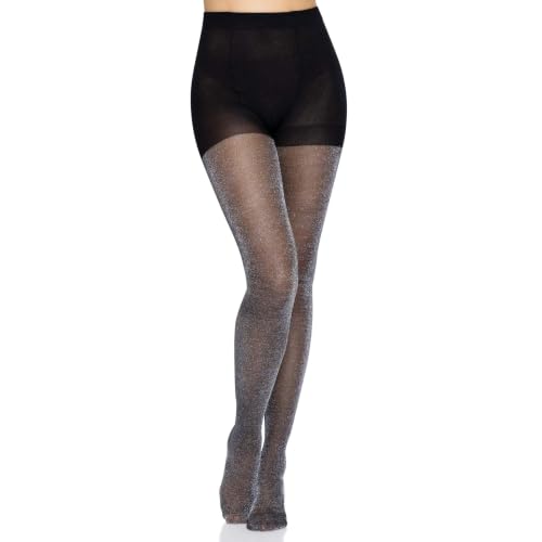 Image of Leg Avenue Women's stretchy High Waist Lurex Shimmer Tights With Metaillic Fiber Shine