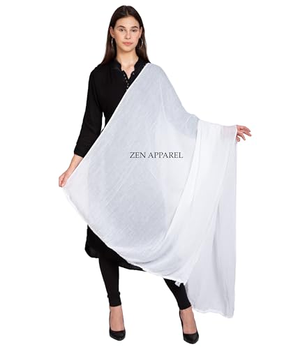 Image of Zen Women's Solid Premium Cotton Dupatta 2.25 Meters 100% Pure Cotton