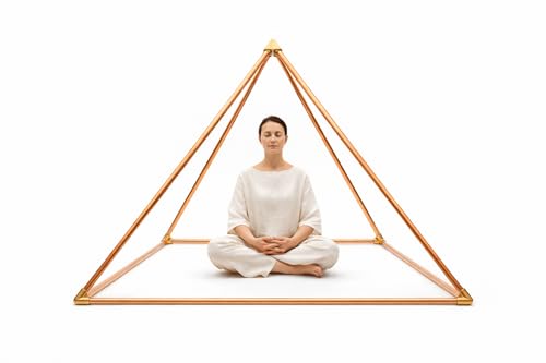 Meditation Giza Copper Pyramid Full Set 6 feet 51 Degree Premium Quality Solid Copper Connector Kit for Healing Energy, Relaxation, Pranayama, Sleep, Meditation Accessory Tool