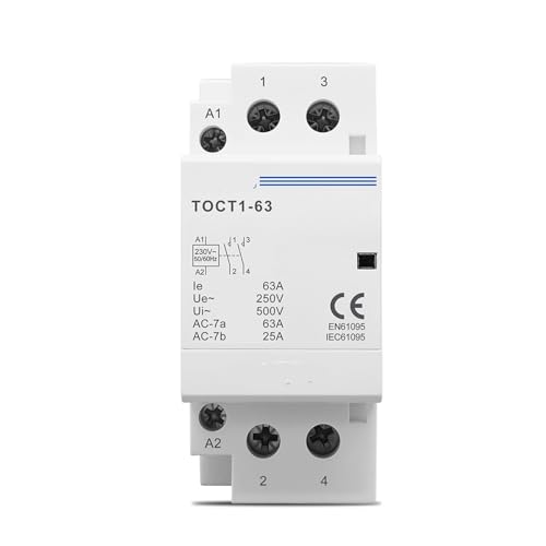 Contacteur modulaire 63A TOCT1 pour eviter les surcharges de tableau electrique 230V