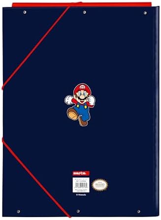 Super Mario World - Folio Folder with 3 Flaps, Ideal for Children of Different Ages, Comfortable and Versatile, Quality and Resistance, 26 x 36.5 cm, Navy Blue image 4