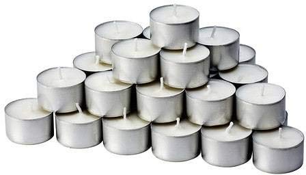 Amazon Brand - QYZL Diwali Candle Wax Alluminium Cup Tealight Diya_DW387 Candle Diwali Decoration Tealight Candle (4 Hours Burn time) 50pc Pack o