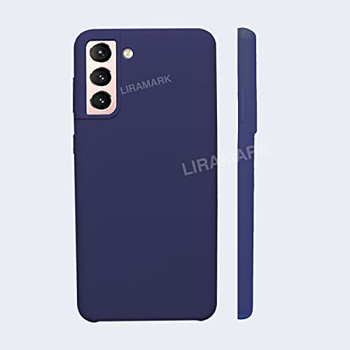 Image of LIRAMARK Liquid Silicone Soft Back Cover Case for Samsung Galaxy S21 (Midnight Blue)