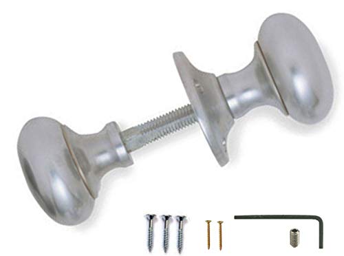 Satin Chrome Victorian Mushroom Rim Door Knobs 50mm