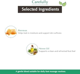 Vedicline Foot Massage Cream, Improve Skin Tonicity & Keep Odor Away with Bees Wax and Neem Oil for Nourishing Feet,100ml