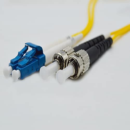 Image of FiberCablesDirect OS2 Single-Mode Fiber Patch Cable | Length Options: 0.5M-300M | LC to ST | 6M (19.69ft) | Duplex 9 /125m | 1G /10G SFP & 10GBASE Compatible | Yellow OFNR PVC