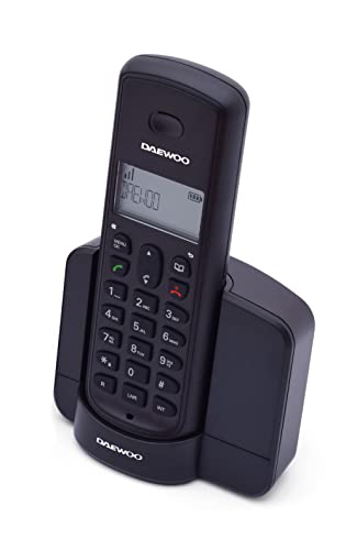 Daewoo Teléfono Inalambrico Dect DTD-1350 | Identificador de Llamadas | Memoria 20 Llamadas | Modo Eco | Color Negro