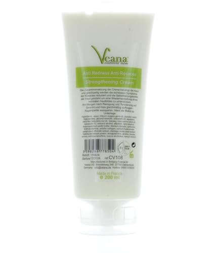 Veana Anti Rosacea Strengthening Cream gegen Rosacea und Couperose, bei Hautentzündungen und roten Äderchen - made in Europe. (200ml)