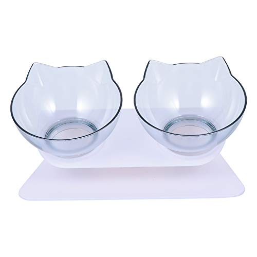 Protetor de pescoço de pés altos para gatos de estimação e tigela de alimentação anti-giro (tigela d