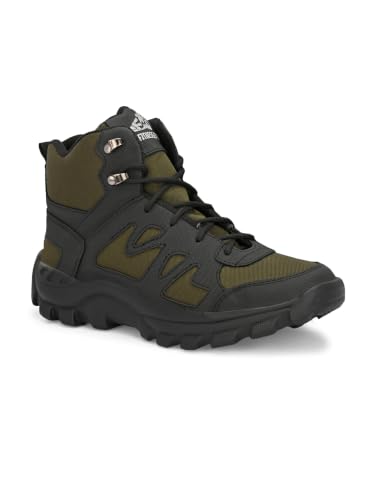 Image of Leo's Fitness Waterproof Canvas High Ankle Boots for Trekking Hiking & Other Casual Purpose