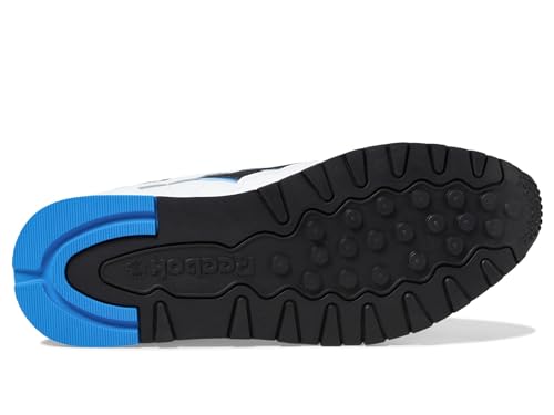 Reebok Unisex Classic Leather Sneaker, White/Kinetic Blue/Black, 5.5 Women/4 Men