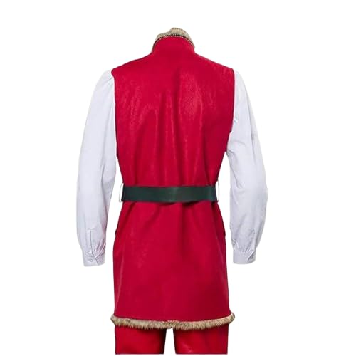 New Kids Santa Claus Christmas Red Wool & Cotton Long Coat and Vest2