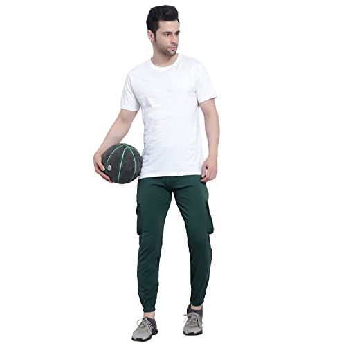 Image of BLUE STAR SHARK Men's Premium Stretchable Cargo Joggers | Regular Fit, Stylish Track Pants with Pockets | Soft Smooth Feel, Logo on Front, Comfortable Everyday Wear