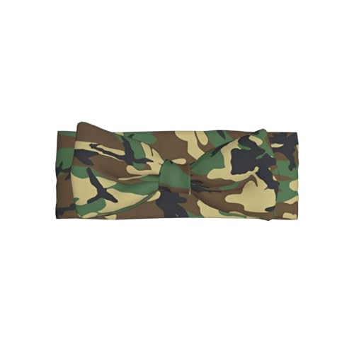 Green Military Camo Baby Bow Headband â€“ Soft Bow Hair Accessories for Baby, Newborn, Infants, Toddlers and Kids