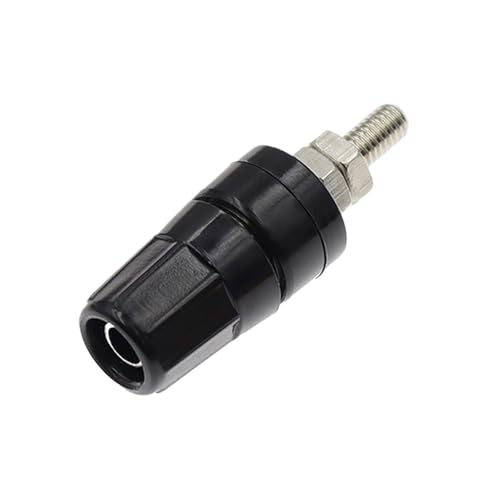 Image of 5PCS M4X36 Pure Copper Terminal 4MM Banana Jack Socket 20A Binding Post Plug Connector M4*36 Black Red Blue Green Yellow HCHDTDT(Black)