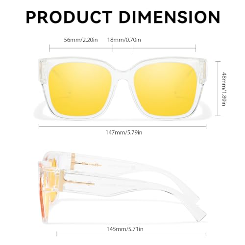 Image of SIPHEW Blue Light Blocking Fit Over Glasses for Women, Fashion Computer Gaming Phone TV Glasses Anti Eyestrain, Sleep Better