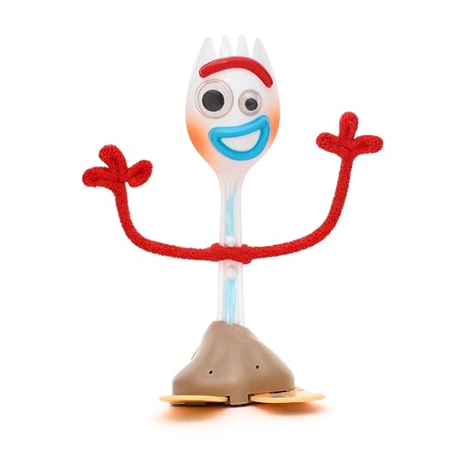 Disney Store Official, Toy Story de Pixar, Forky, figura acción interactiva parlante, 18 cm, juguete tenedor cuchara y más de 15 frases en inglés, interactúa con más personajes, para mayores de 3 años